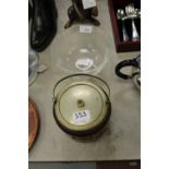 Dartington Glass Bowl and oak Biscuit barrel
