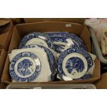 Box of blue & white china