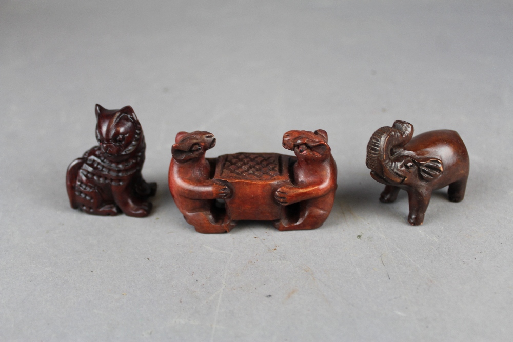 Bag Chinese carved boxwood figures