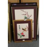 5 Chinese silk embroidered pictures