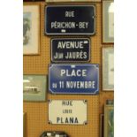 4 French enamelled & cast street signs