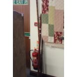 2 bamboo curtain rails & 1 mahogany curtain rail