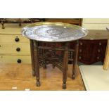 Brass tray topped table