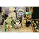 Toby jug, Maling vase & 5 other ceramic pieces including Gouda vase