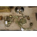 3 brass sconces