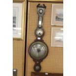 Victorian brass inlaid barometer