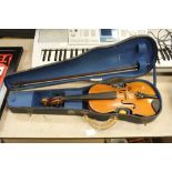 Hart & Son cased violin (violin with internal label reading 'Made for Hart & Son')