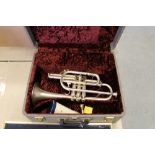 An early 20th Century Besson & Co 'Class A' Prototype New Creation silver plated metal cornet,