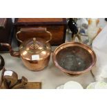 Copper kettle and dish