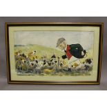 ARR Wilk (John Billy Wilkinson 1906-1994) - Watercolour - Anthony Barker with Hounds, 30cm x 50cm,