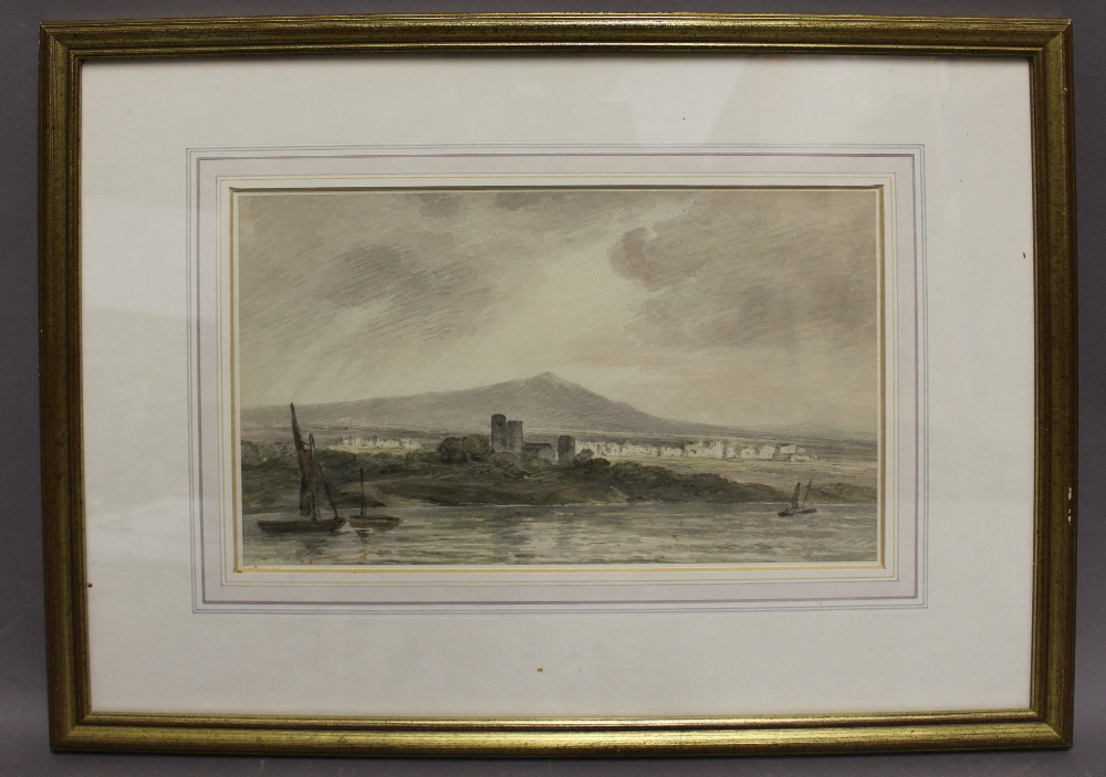 Attrib. Rev. John Eagles (1783-1855) - Watercolour - Coastal scene, 20cm x 32cm, in gilt frame