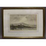 Attrib. Rev. John Eagles (1783-1855) - Watercolour - Coastal scene, 20cm x 32cm, in gilt frame