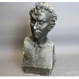 ARR Ifor Freeman (20th Century Cumbrian) - Brown patinated plaster sculpture - Portrait bust,