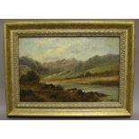 H. Williams (19th Century) - Oil painting - Mountainous river landscape, 'On the Conway', canvas