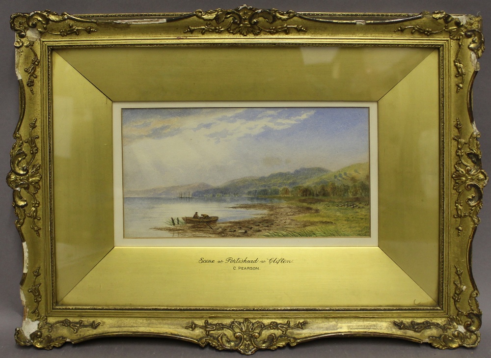 Attrib. Cornelius Pearson (1805-1891) - Watercolour - 'Scene near Portishead, Clifton', 14cm x 24cm,