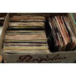 Box of single records-Beatles etc