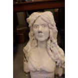 Plaster sculptural bust of Girl
