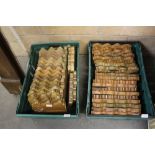 Two plastic crates of Victorian path edge tiles