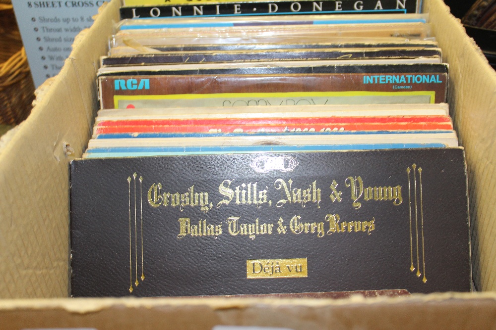 Box of LP records-Beatles etc