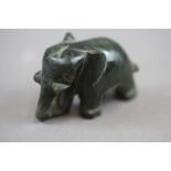 Carved green hardstone elephant