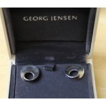 A pair of Georg Jensen 'Mobius' earrings. Design number 142, by Vivianna Torun, marked 925s, with