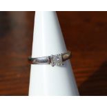 An 18ct white gold 0.3ct diamond solitaire ring, size I Good condition