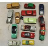 Dinky VW Karmann Ghia, Dinky Hillman Minx, Dinky Jaguar E type, Corgi Ford Consul 315 Classic, Dinky