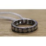 A platinum and diamond full eternity ring, approx 1.8ct, ring size O/P