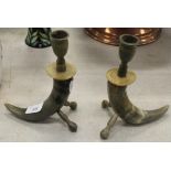 Two horn candlesticks