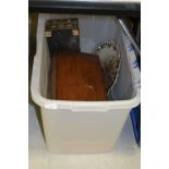 Box including oak box, brass bound box, plated salver etc
