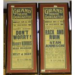 2 framed posters - Grand Theatre, Doncaster