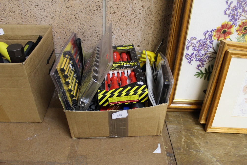 Box of tools, sockets, spanners etc