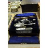 Cased silver backed brush set - case A/F