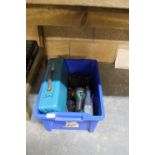Box of electrical tools, drills, sanders etc