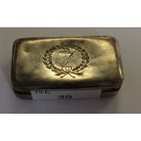 A George III silver snuff box by John Shaw, Birmingham 1806, 6cm long, engraved laurel wreath