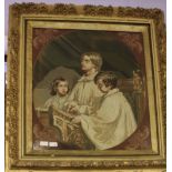 Large gilt framed religious needlework