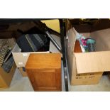 2 boxes of misc jewellery boxes, glass, china and binoculars etc