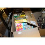 Box of vintage jigsaws