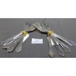 Twelve Continental Silver Dessert Forks, marked 800