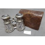 Pair of Silver Mounted Opera Glasses with Original Case