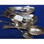 Eight Silver Handled Butter Knives and Quantity of Plated Cutlery and Ladles