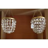 Pair of 6" Crystal Lustre Light Baskets