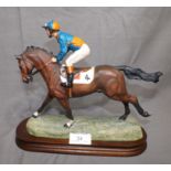 Border Fine Arts Figure of Jockey on Race Horse with certificate number 693 of 850 signed by the