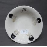 Early Beatles Staffordshire Pottery Breakfast Bowl with Pictures of The Faces of "The Fab Four"