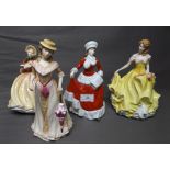 Collection of Four Royal Doulton Figures "Pretty Ladies" Spring, Summer, Autumn and Winter