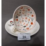 Fortune Tellers Cup and Saucer Titled "The Romany Fortune Telling Tea Cup" marked on base made in