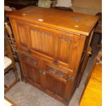 Old Charm Fall Front Desk with Carved Panels and Matching Old Charm Desk Chair