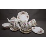 Bone China Duchess Tea Set comprising Six Cups, Saucers, Plates, Teapot, Milk, Sugar and Cake Plate