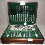 Mahogany Cased Canteen of Cutlery for six place settings