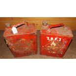 Pair of Old Red Petrol Cans